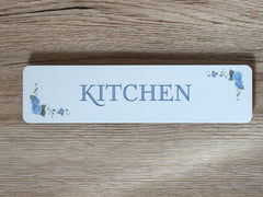 BLUE ROSEBUD Room Signs OR Add Your Own Text