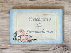 Add Your Own Text to Vintage Blue Shabby Chic Blank Signs