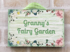 Add Your Own Text to our Fairy Garden Blank Sign in Wood or Metal
