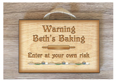 Busy Baking Do Not Disturb Wood Effect Rustic Sign in Metal or Wood