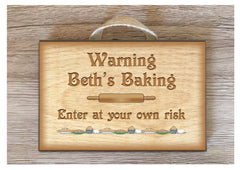 Busy Baking Do Not Disturb Wood Effect Rustic Sign in Metal or Wood