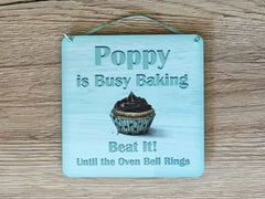 Baking Personalised Wood or Metal Sign: Mint Cupcake Design