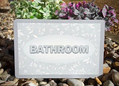 ROOM DOOR SIGNS with ADD YOUR OWN TEXT option: Silver Leaf Design 15x10cm / 6x4"