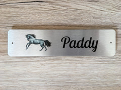 Horse Sign Personalised Metal Stables Plaque