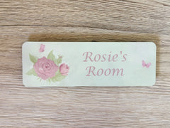 Add Your Own Text to our Vintage Rustic Roses & Green Leaves Sign