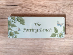 Add Your Own Text to our Vintage Rustic Roses & Green Leaves Sign