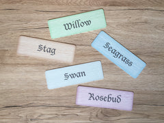 Add Your Own Text Blank Rustic Wood Effect Coloured Metal Signs: Various Sizes