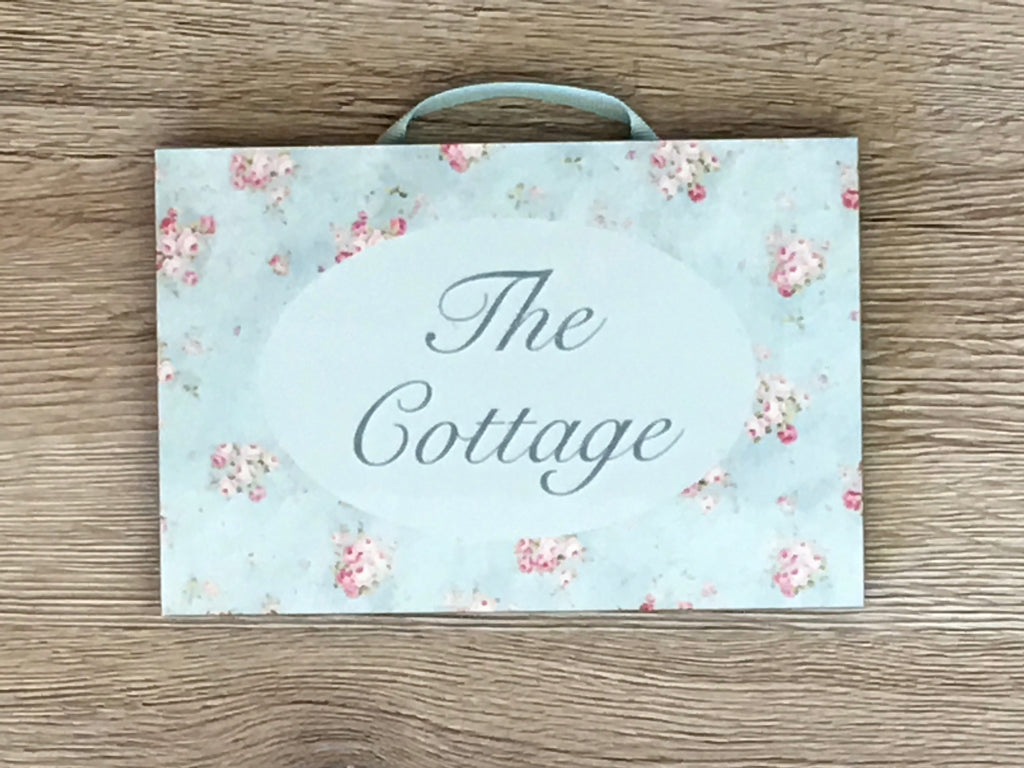 Add Your Own Text to Wood Floral Cottage Chic Blank Signs