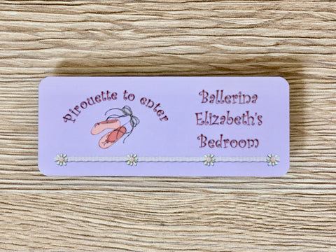 'Personalised Ballet Dancer Bedroom Door Sign