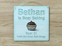 Baking Personalised Wood or Metal Sign: Mint Cupcake Design