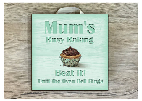 Baking Personalised Wood or Metal Sign: Mint Cupcake Design