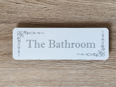 Room Plaques: Silver Design with Add Your Own Text Option