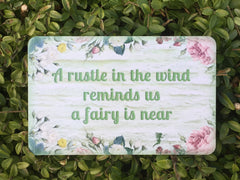 Add Your Own Text to our Fairy Garden Blank Sign in Wood or Metal
